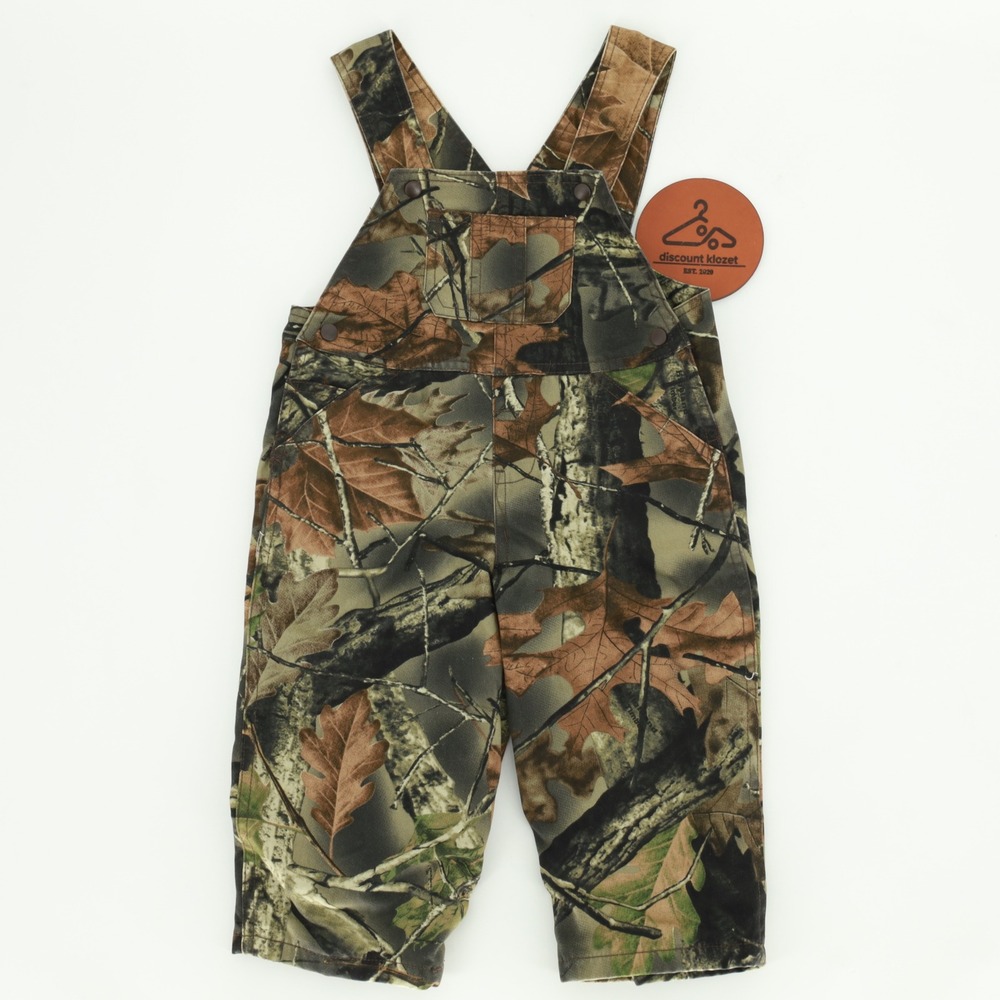 Trail Crest Toddler Boys Highland Timber Camo Overalls Size 4T Brown Green Bibs